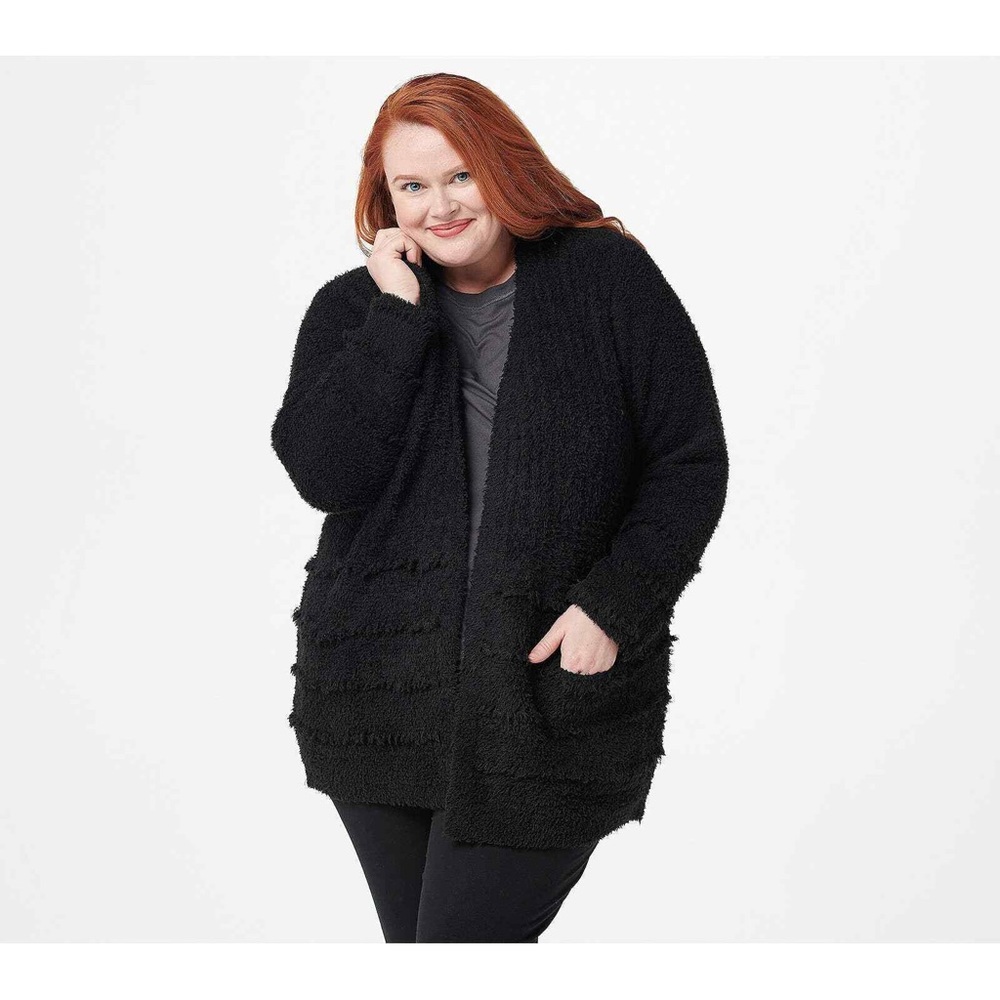 Barefoot Dreams CozyChic Boardwalk Cardigan Size 2X Black